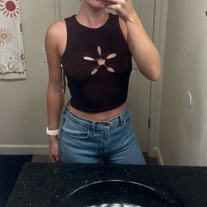 Brown Cutout tank
